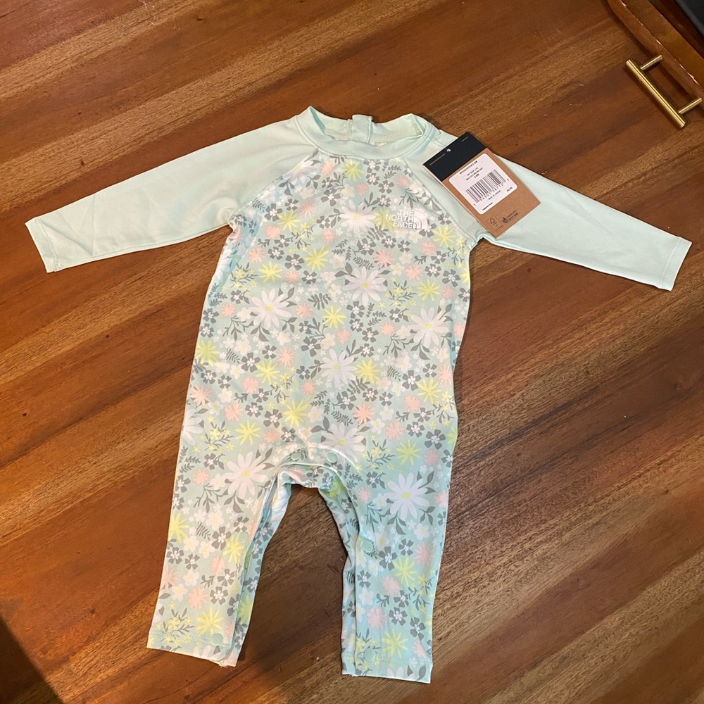 North Face Sun Onesie Rash Guard Size 3-6 Months